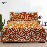 Light Brown Fancy Bed Sheet Set-4 PCS (PREMIUM)