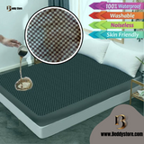 Premium Dotted Teal Fitted Sheet Mattress Protector