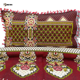 Brown Lush with golden Multani Bed Sheet Set