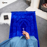 Solid Blue Simple Velvet Prayer Mat
