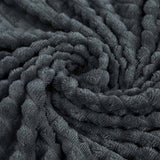 Fleece Blanket Dark Black Grey Double Throw - trendifypk