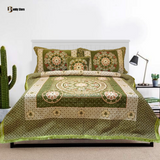 Angora Light Green Fancy Jacquard Bed Sheet Set-4 PCS (PREMIUM)