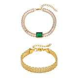 Emerald Bracelet And Rowena Bracelet Stack