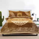 Tan Color Fancy Bed Sheet Set-4 PCS (PREMIUM)