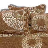 Tan Color Fancy Bed Sheet Set-4 PCS (PREMIUM)