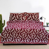 Mahroon Fancy Jacquard Bed Sheet Set-4 PCS (PREMIUM)