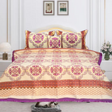 Purple Fancy Bed Sheet Set-4 PCS (PREMIUM)