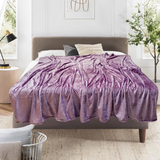 Diamond Light Purple Plain Fleece Double Throw AC Blanket - trendifypk