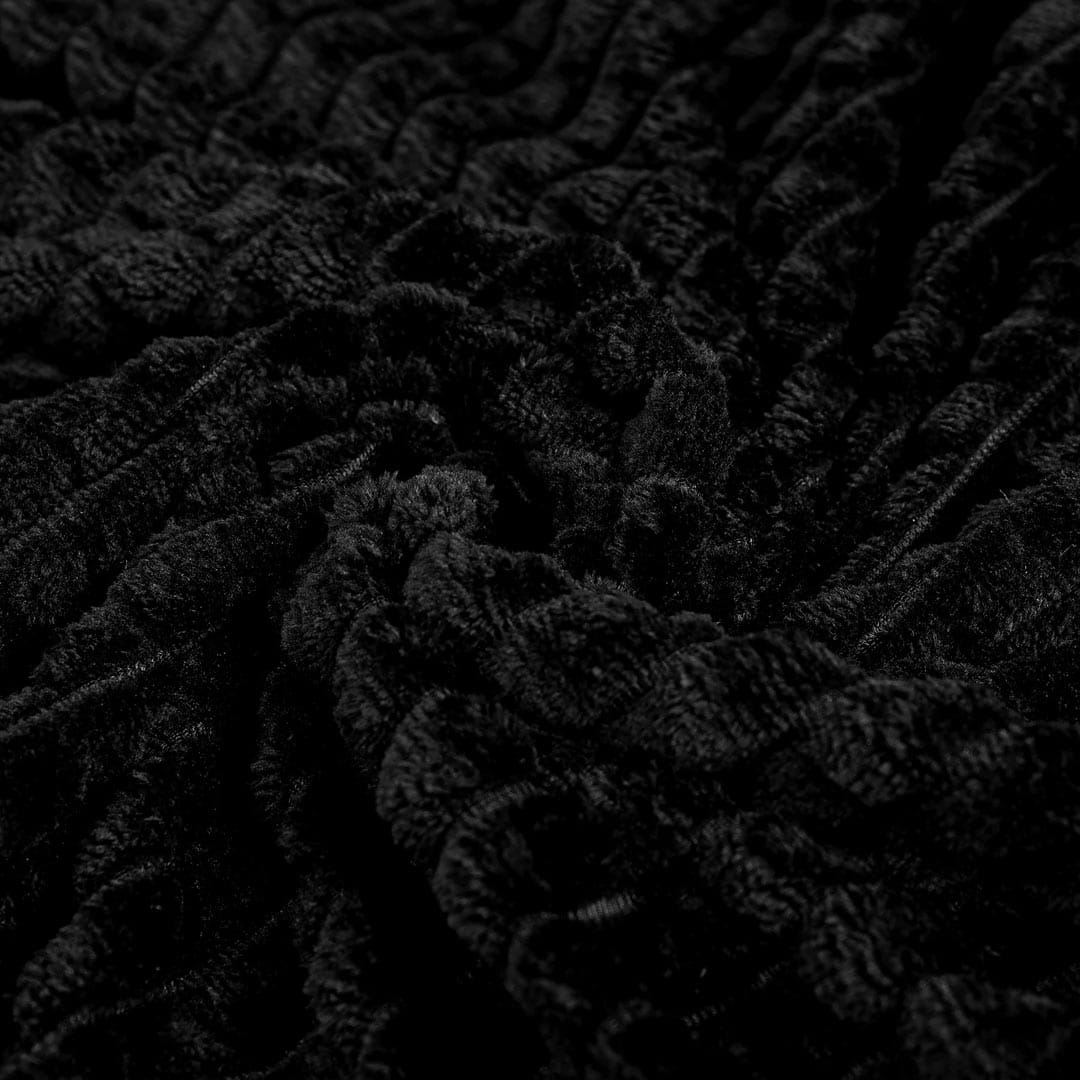 Fleece Blanket Dark Black Double Throw - trendifypk