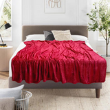 Diamond Red Plain Fleece Double Throw AC Blanket - trendifypk