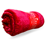 Diamond Red Plain Fleece Double Throw AC Blanket - trendifypk