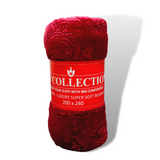 Diamond Red Plain Fleece Double Throw AC Blanket - trendifypk