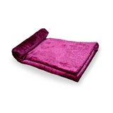 Diamond Dark Purple Plain Fleece Double Throw AC Blanket - trendifypk