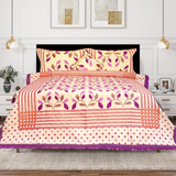 Leafy Purple Fancy Bed Sheet Set