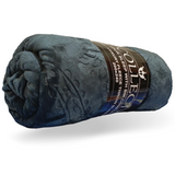 Fleece Blanket Black Grey Double Throw - trendifypk