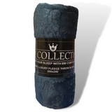 Fleece Blanket Black Grey Double Throw - trendifypk