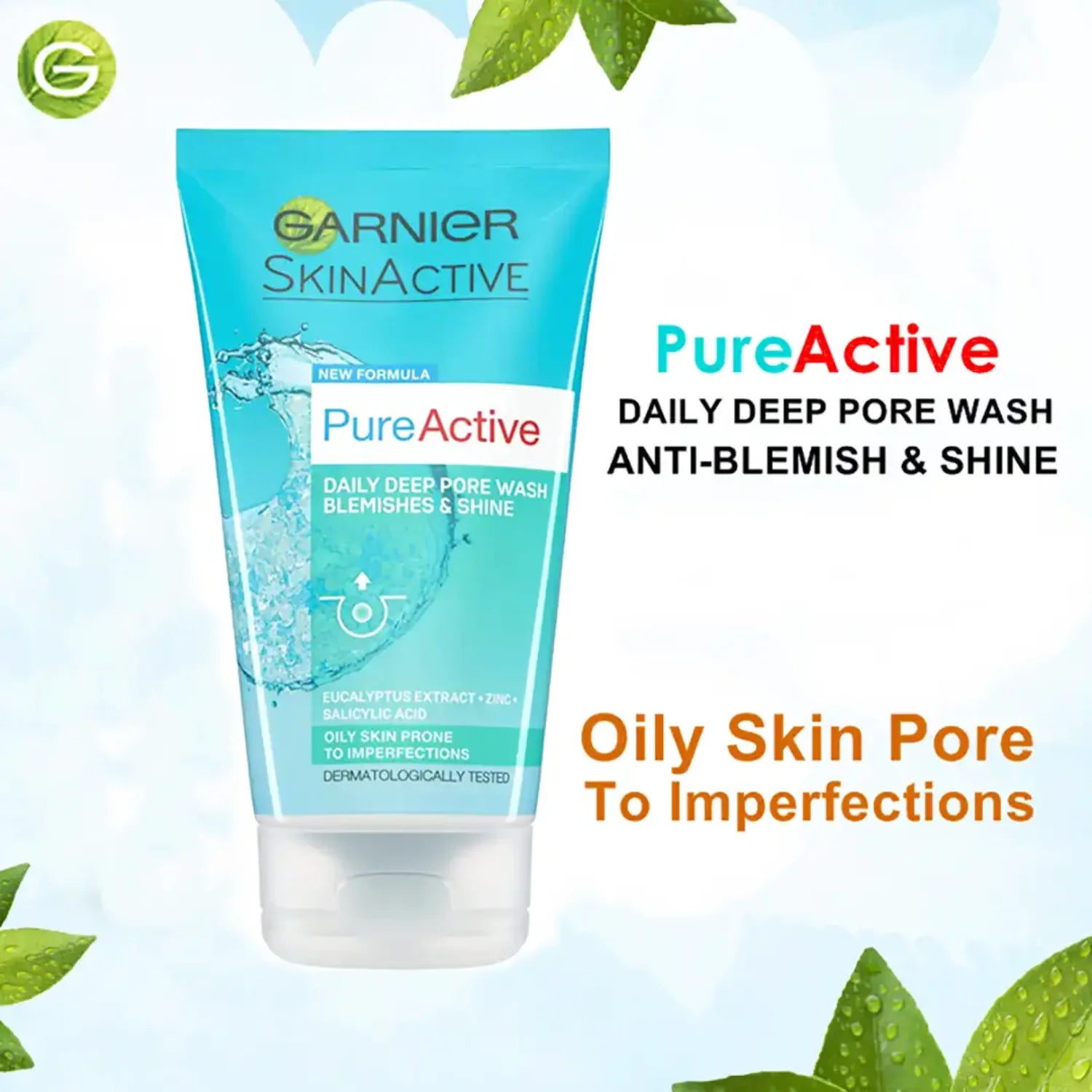 GARNIER PURE ACTIVE FACE WASH 150ML