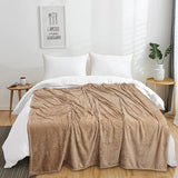 Fleece Blanket Dark Camel Double Throw - trendifypk