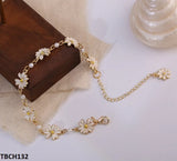 TBCH132 LSH Pearl Flower Hand Bracelet - TBCH
