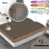 Premium Dotted Chocolate Brown Fitted Sheet Mattress Protector