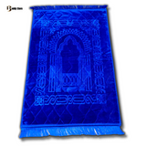 Solid Blue Simple Velvet Prayer Mat