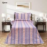 Diamond Khaddar Purple Multani Bed Sheet Set