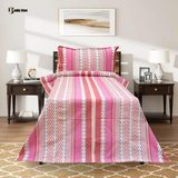 Diamond Khaddar Pink Multani Bed Sheet Set