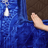 Solid Blue Simple Velvet Prayer Mat