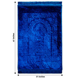 Solid Blue Simple Velvet Prayer Mat