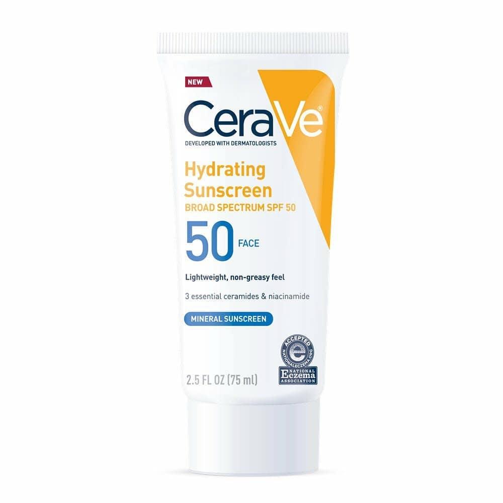 Cerave Haydrating Mineral Sunscreen Broad Spectrum SPF 50 Face 75ml